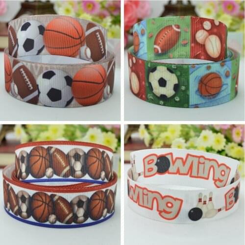 SUPWRF 16 22mm 38 50 75mm sports basketball Printed grosgrain ribbon hair bow DIY hair accessories decoration 50 Yards B0929