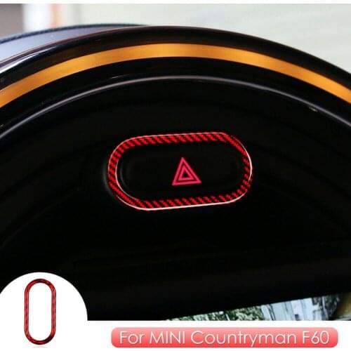 Red Carbon Fibre Interior Warning Light Cover for MINI Cooper F55 F56 Countryman F60