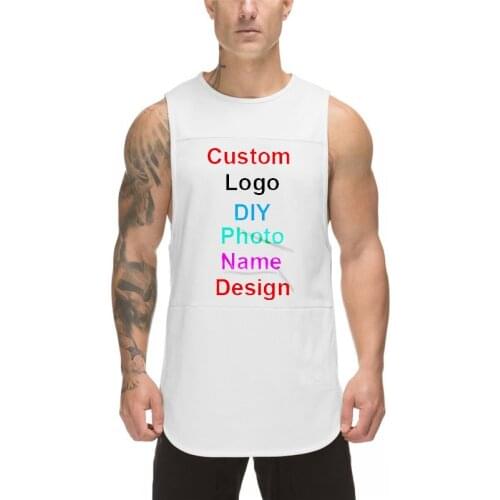 DIY Logo Photo Name OWN Design Customized Summer Mesh Fitness Men Bodybuilding Stringer Tank Tops Gym Clothing Sleeveless Shirt