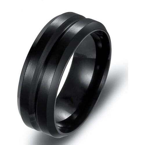 Fashion Men Jewelry Ring Stainless Steel Jewelry Tungsten Ring Men Black Vintage Punk Trendy Party Metal Rings