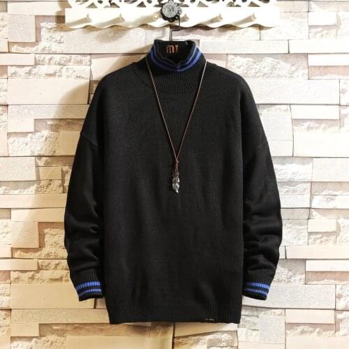 Oversized Mens Sweaters Solid Fashion Autumn Knitted Sweater for Man Full Sleeve Knit Pullove Men Itself Clothing 2020 Acrylic
