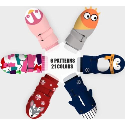 New Childrens Ski Gloves Boys And Girls Baby Winter Cold, Windproof, Waterproof, Non-slip, Warm, Outdoor Ski Equipment