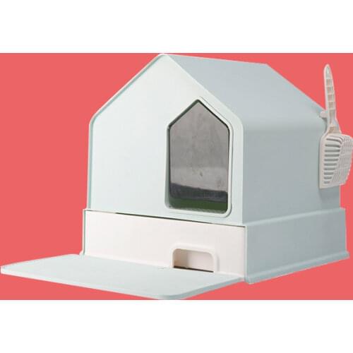 Fully Enclosed Cat Litter Box and Drawer Type Odor-resistant Villa Cat Toilet
