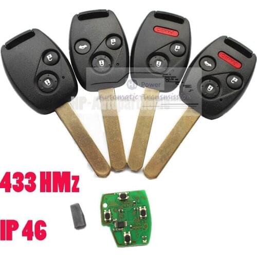 433HMz 2/3 BNT Remote Car Key Shell for Honda Accord Element CR-V HR-V City Jazz Odyssey Shuttle Civic Key Case Control Fobik