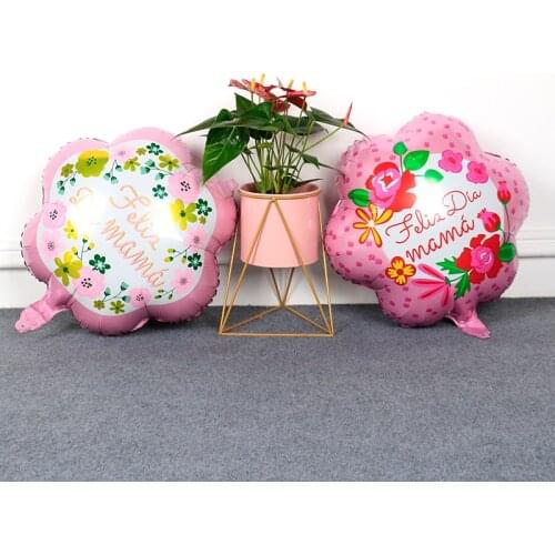 1pc Happy Mothers Day Spain Sunflower Rose Helium Ball Globos Feliz Dia Mom Foil Balloon Father Mother Party Decoration Balloon