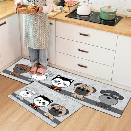 Modern Kitchen Anti-slip Mat Long Cute Cartoon Animals Bath Carpet Entrance Doormat Printed Absorbent Bedroom Pad Bathroom Rugs