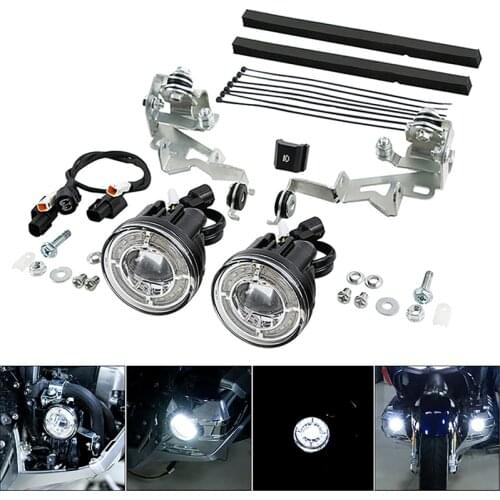 Motorcycle Strobe LED Foglights w/ Attachment Kit For Honda Goldwing 1800 GL1800 2018-2020