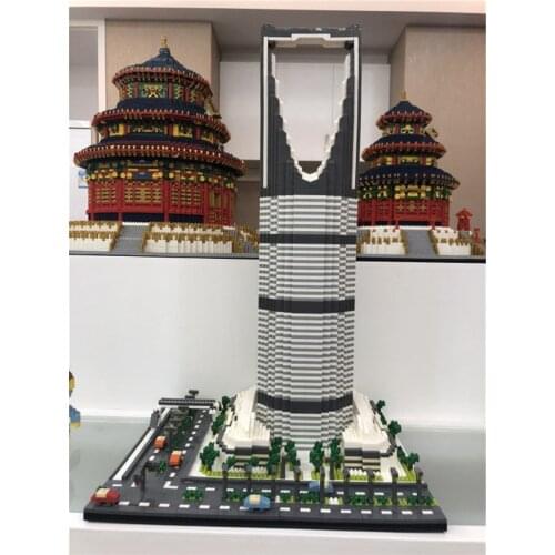 YZ New World Famous Architecture Kingdom Tower 3D Taibei 101 Model DIY 4692pcs Mini Building Diamond Blocks Toy for Children