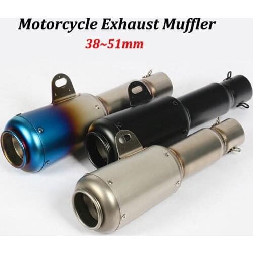 For Honda CRF230 CRF150F XG250 38~51mm Universal Motorcycle Exhaust Muffler Modified Stainless Steel Moto Tail Pipe