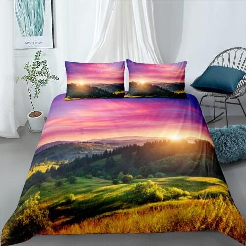 King Size Bedding Set Mountain Range Beautiful Romantic Duvet Cover 3D Queen Twin Full Single Double Unique Design Bed Set