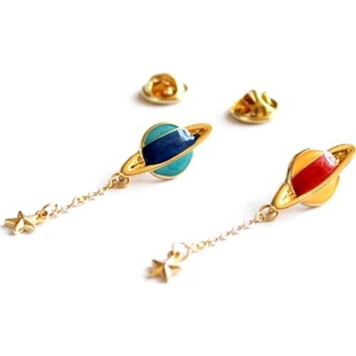 10pcs/ lot fashion jewelry accessories metal enamel epoxy cute planet earth badge brooch pins