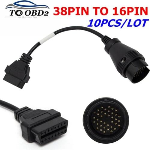 10pcs/Lot Wholesale Price Truck for IVECO 38Pin to 16Pin OBD2 Diagnostic Adapter For Iveco 38 Pin Heavy Duty Diagnostic Cable