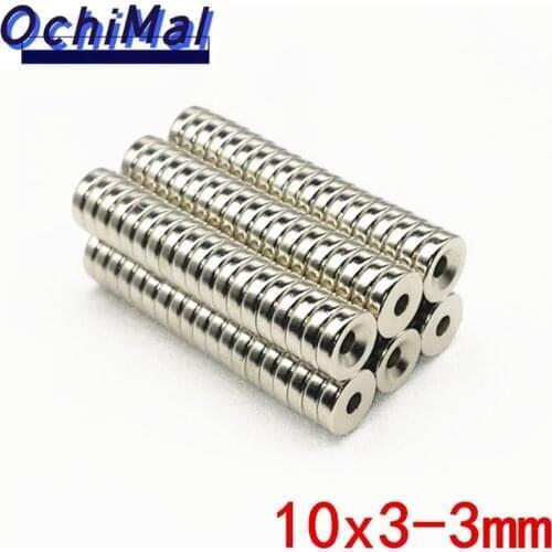 100PCS/LOT Disc magnet 10x3-3 10x3-4 18x3-3 20x3-5 12x3-3mm N35 D Countersunk Permanent magnet magnets for speaker