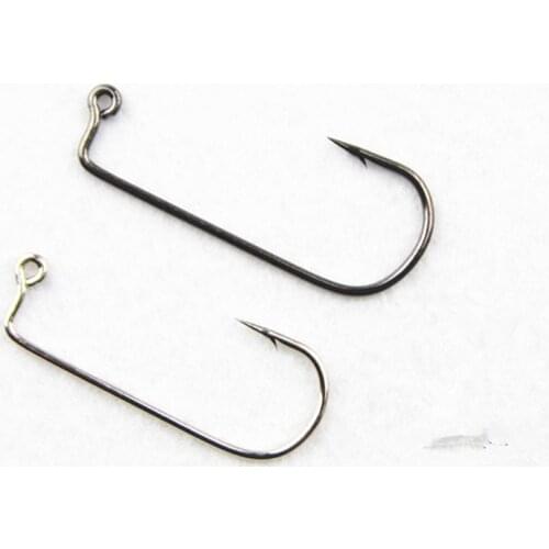 20Pcs*Sea Fishing Saltwater Crankhook Worm Lure Hook 90 Degree Flat Eye High Carbon Steel Barbed Aberdeen Jig Fishing Hooks