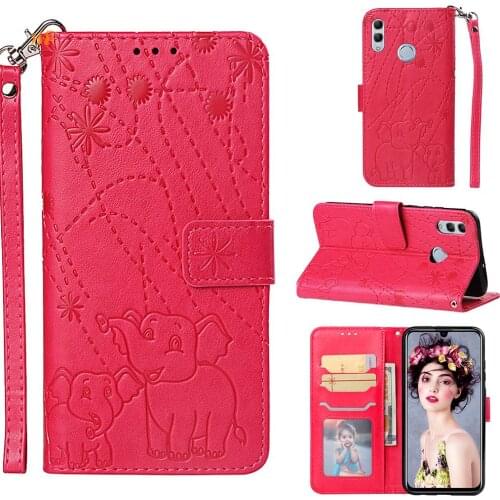 30pcs PU Leather Flip Wallet Case for Huawei Honor 10 Lite P Smart 2019 Phone Cover Elephant Fireworks Case Shell Coque