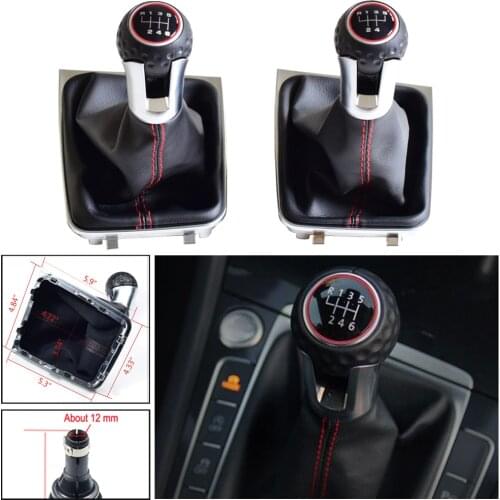 For VW Golf 7 A7 MK7 For GTI GTD 2013-2018 Car 5 / 6 Speed Car Gear Stick Level Shift Knob With Leather Boot LHD