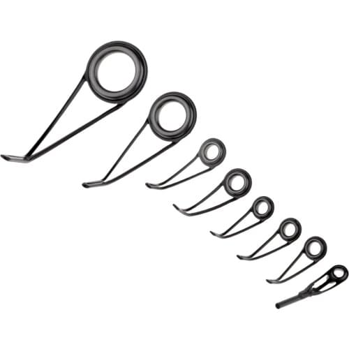 8 pcs Fishing Rod Guides Top Tips Spinning Pole Replacement Parts Casting Rod Guides Rings Repair Kit Set Fishing Accessories