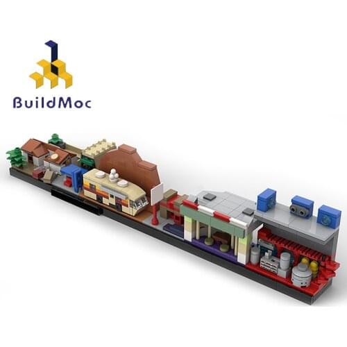 Buildmoc Ideas Back to the Future Breaking Bad City Skyline Architecture MOC Creator Street View Model Buildings Blocks Kid Toys