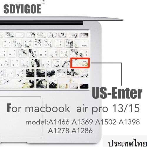 Thailan keyboard cover For macbook pro13 retina 15 air13.3 US-Enter A1466 A1502 A1398 A1278A1286 keyboard cover Protective film