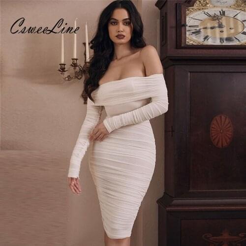 Летние платья с открытыми плечами CsweeLine China At AliExpress