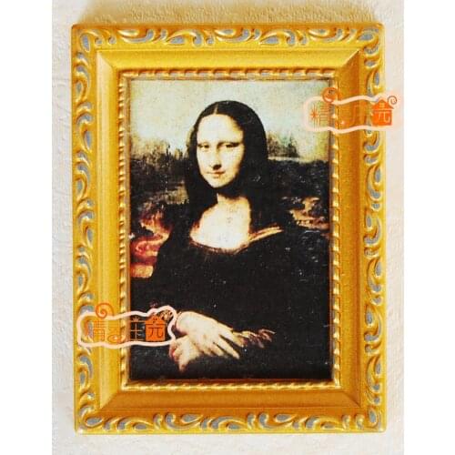 G05-X518 children baby gift Toy 1:12 Dollhouse mini Furniture Miniature rement painting Mona Lisa 1pcs