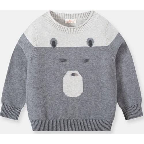 Baby Boys Cartoon Bear Sweater Pullover Toddler Girl Winter Clothes Outerwear Kids Cotton Sweater Boys Sweater Jumper Knitwear