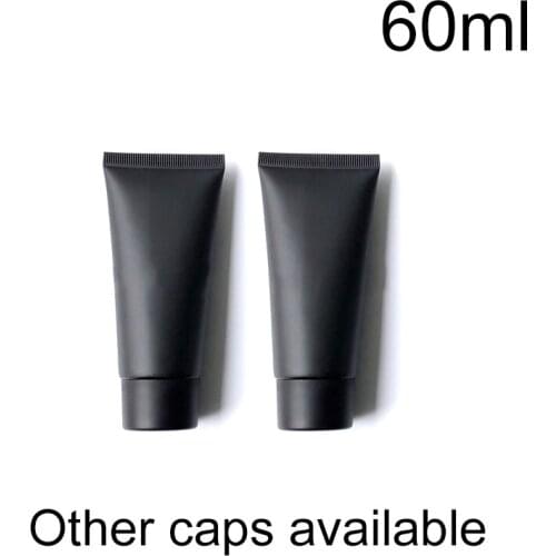 10pcs 60g Matte Black Plastic Squeeze Tube 60ml Empty Cosmetic Container Hand Cream Lotion Packaging Bottle Frost Free Shipping