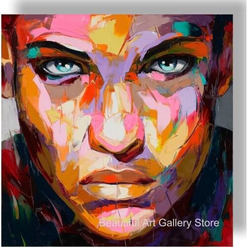 Francoise Nielly Palette knife hand painted portrait Face canvas oil painting acrylic wallArt picture for living room home decor