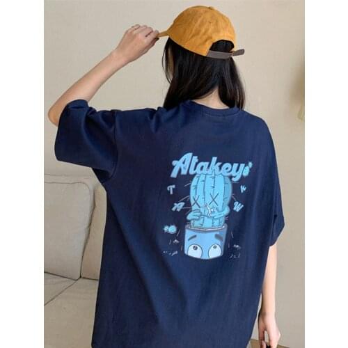 Japanese Kawaii Cartoon Cactus Plant Cute T-shirt Women Clothes Harajuku Shirt Gothic Top Grunge Aesthetic t-Shirts For Girls