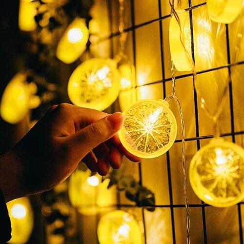 2M 10LEDs Orange Lemon LED String Lights Battery Powered Fairy lights Christmas Garland Wedding Family Party Decoration Lights