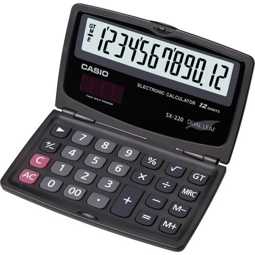 Casio SX-220 Pocket 12 Digit Calculator