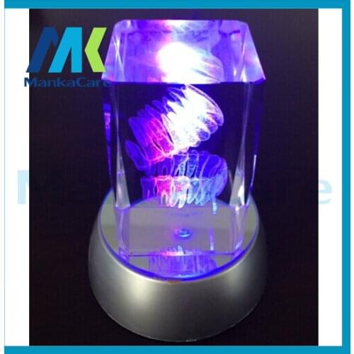 Crystalline Teeth handicraft Dental clinic decoration furnishing articlesLaser Etched Tooth Crystal Glass Cube