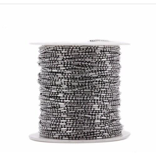 Hot Selling 1.5/2/2.4/3mm Width Silver Color Stainless Steel Hexagon Beads Chain For Necklaces Bracelets Jewelry