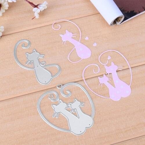 Love Cats Metal Cutting Dies Stencils for DIY Scrapbooking Paper Cards Making Craft Decor New Template Embossing