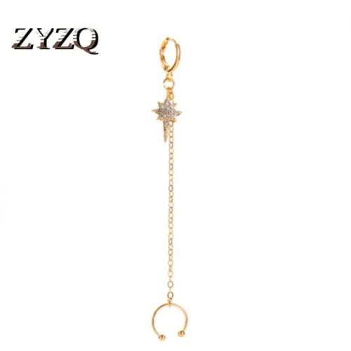 ZYZQ Fashion Personality Earrings For Women Exquisite No-Piercing Ear Clip With Lovely Star Shaped Design Wholesale Lots&Bulk