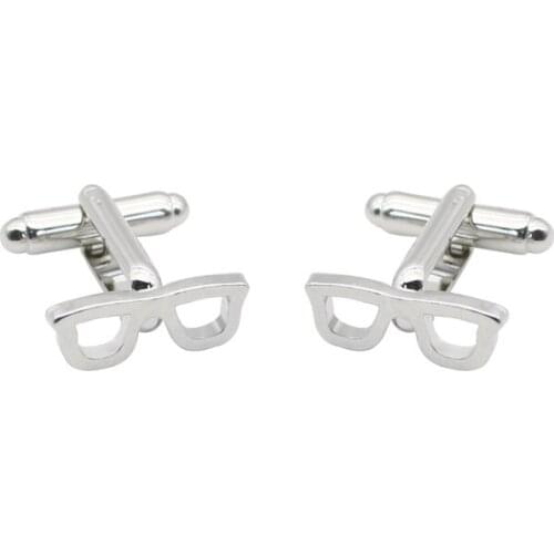 Mens Fashion Glasses Frame Shape Alloy Cufflinks Gifts New Personality Gifts For Boyfriend 2021 Wholesale