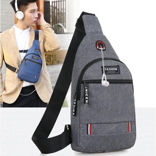 Mens Messenger bag shoulder Oxford cloth Chest Bags Crossbody Casual messenger bags Man Headphone Multifunction Handbag KL931