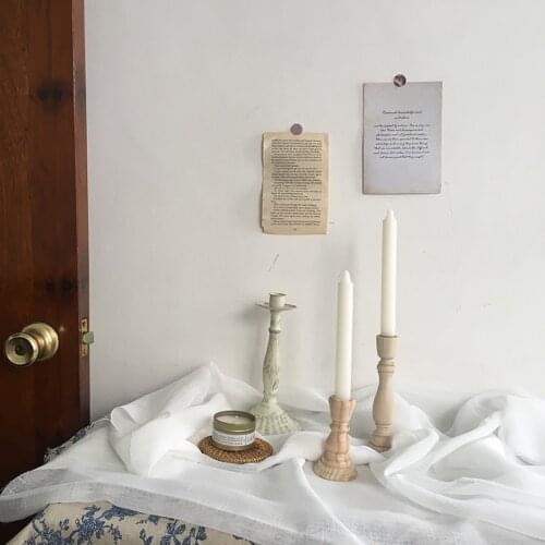 Unfinished Candlesticks Holders Retro Unpainted Wood Classic Candle Holders for Wedding Party Home Decoration Valentines Day