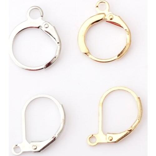 OlingArt 24PCS/lot 10mm/12mm Material Copper buckle ear clip KC gold/Rhodium plating DIY earring Jewelry making Accessories