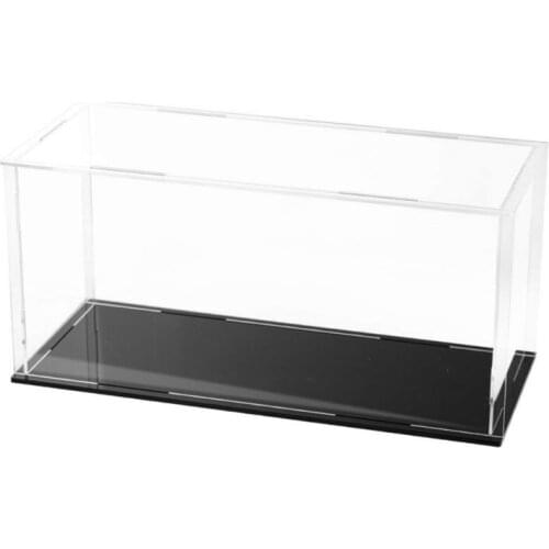 Acrylic Clear Display Show Case for 1/18 Diecast Model Toy Car Black Base Dustproof Storage Box