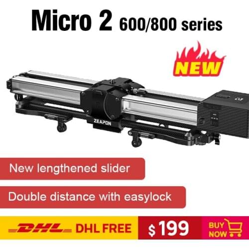 Zeapon Micro 2 E600 E800 M600 M800 DSLR Camera Rail Slider ultra silent Motorized Double Distance Track Slider for Camera vs yc