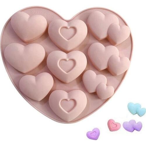 Nine holes love Gutta percha Pudding Mousse Cake silicone mold