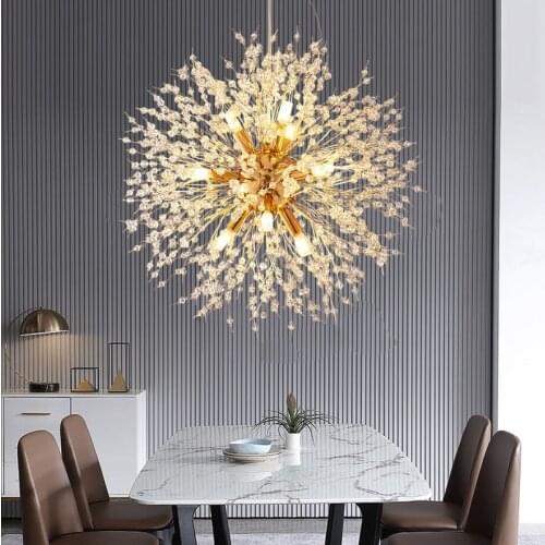 Firefly Crystal Lamp Dining Room Nordic lighting dining room lamp modern light luxurious Dandelion Bedroom Chandelier