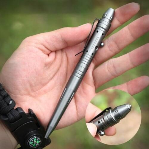 Tactical Pen, Self Defence Pen and Window Breaker, Ballpoint Pen, Portable Outdoor EDC Gear for Survival, Camping, Aluminum
