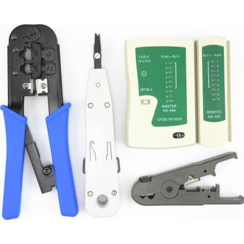 5pcs/Set Network Ethernet Cable Tester RJ45 Kit Crimper Crimping Tools Punch Down RJ11 Cat6 Wire Detector EM88