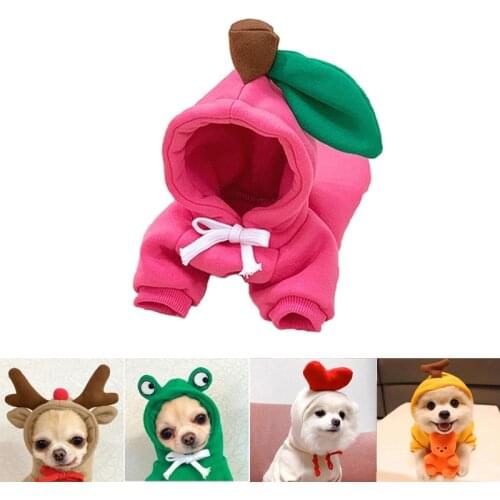 Animal Molding Dog Hoodies Winter Warm Dog Clothes For Small Dogs Soft Fleece Puppy Custome French Bulldog Coat Chihuahua Jacket