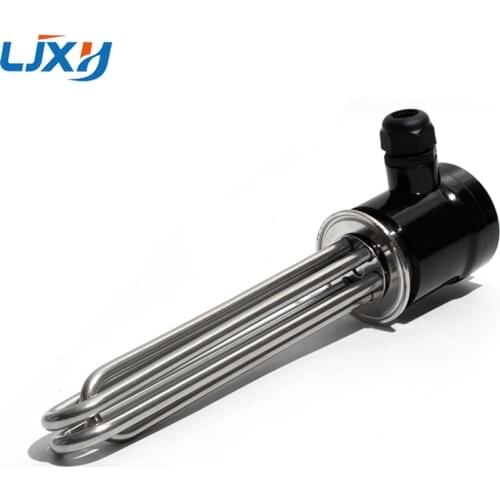 LJXH Tubular Heater Heating Element 63mm Flange Disc 220V/380V 3/4.5/6/9/12KW with Bakelite Cover for Heat-conducting Oil Stove