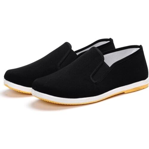 Old Beijing Cloth Shoes for Men Traditional Chinese Style Kung Fu Bruce Lee Tai Chi Retro Rubber Sole Shoes 38-46
