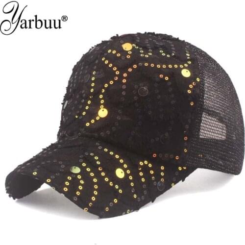 [YARBUU] Sequin Baseball Cap Sunshade Net Cap For Outdoor Activity Light Panel Baseball Hat Sunshade Sunscreen Peaked Cap