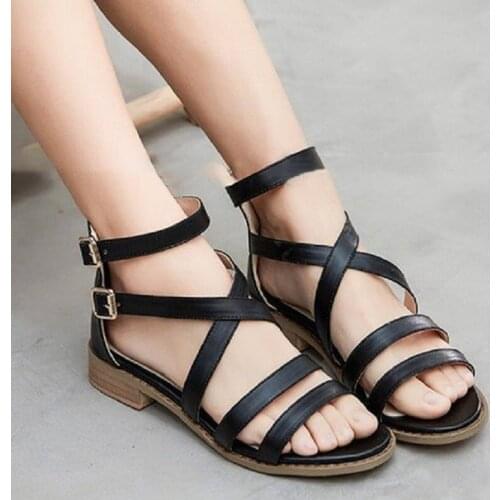 Women Sandals High Heel Gladiator Buckle Strap Fashion Shoes Woman Sandalias Mujer 2020 Summer Ladies Sandals Plus Size 35-43